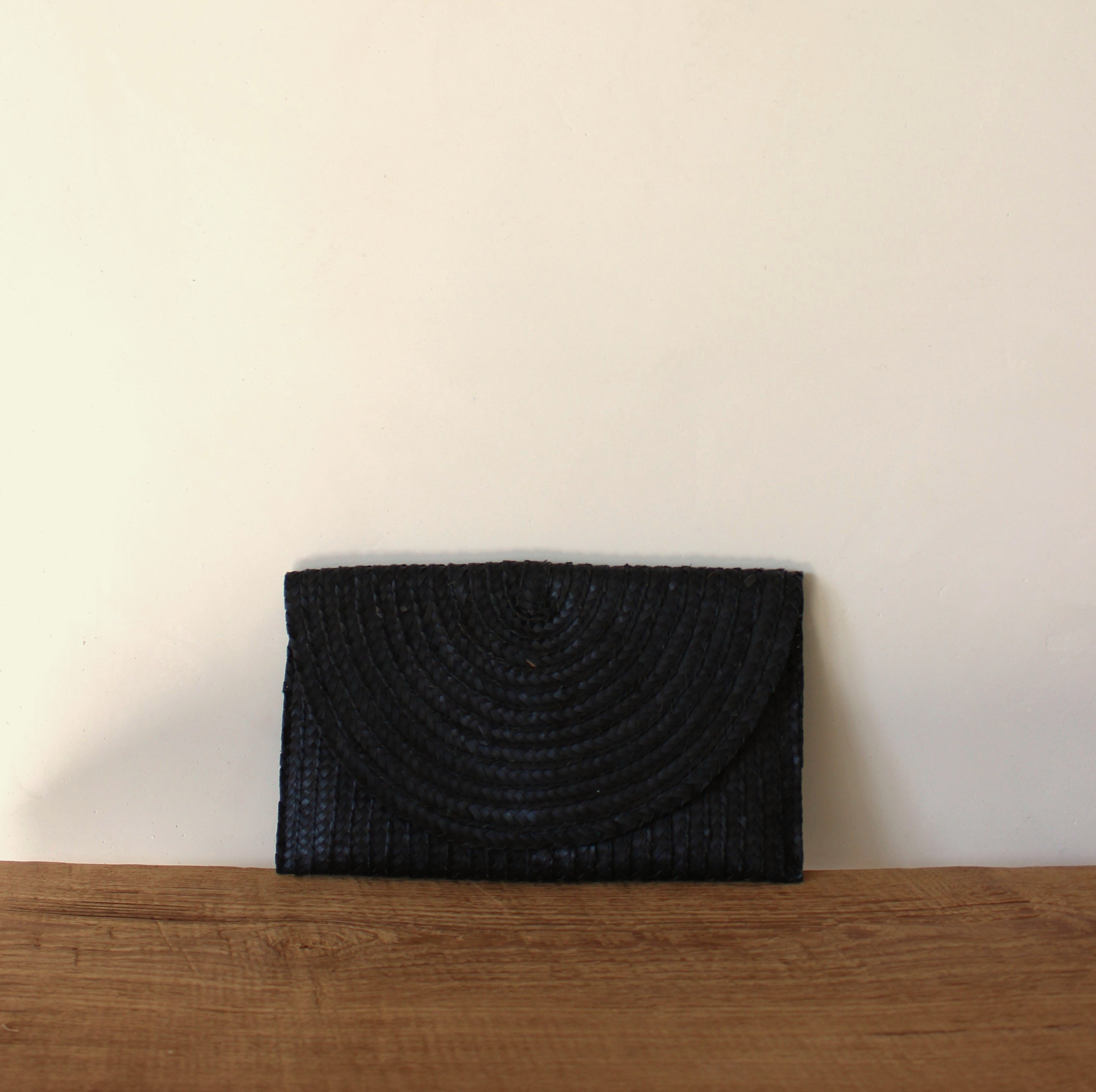 Palm Leaf Clutch — Black