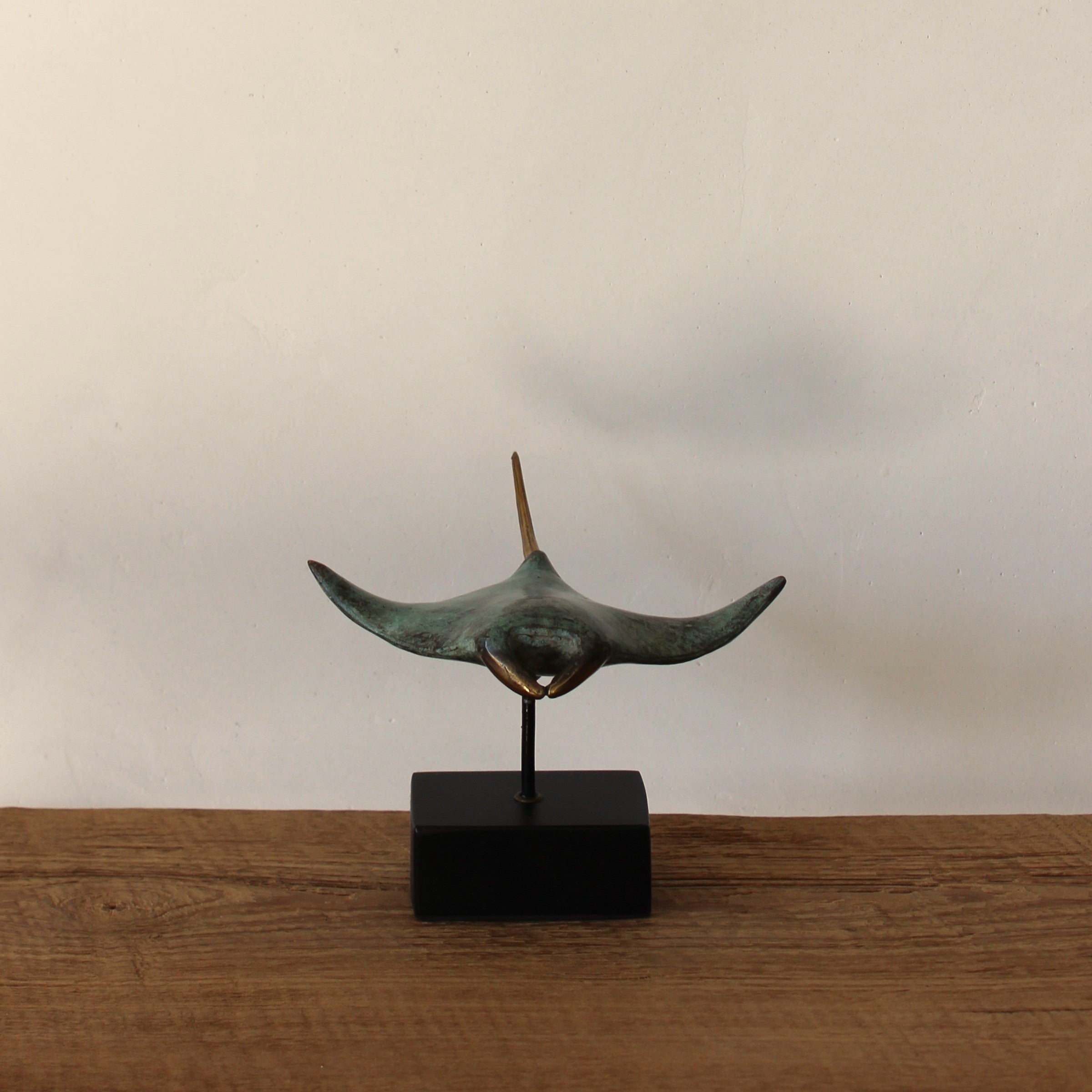 Bronze Manta Ray On Stand