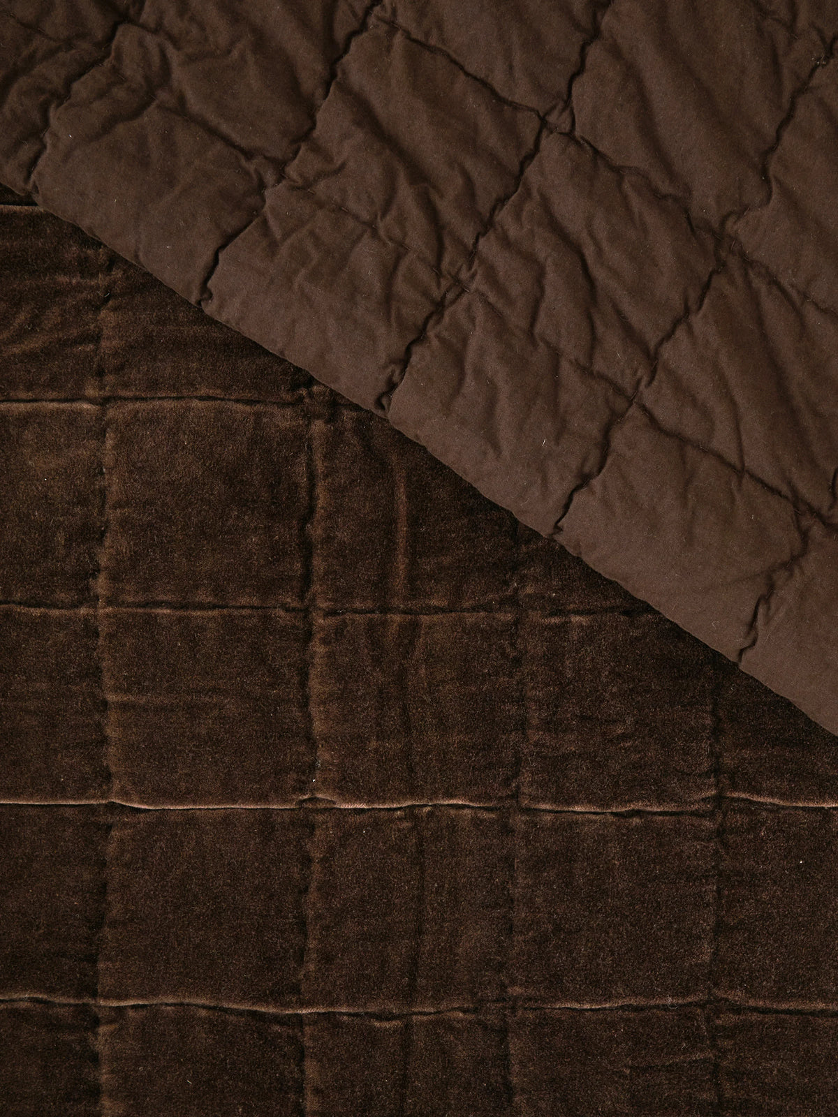 Belvedere Velvet Quilt in Cocoa