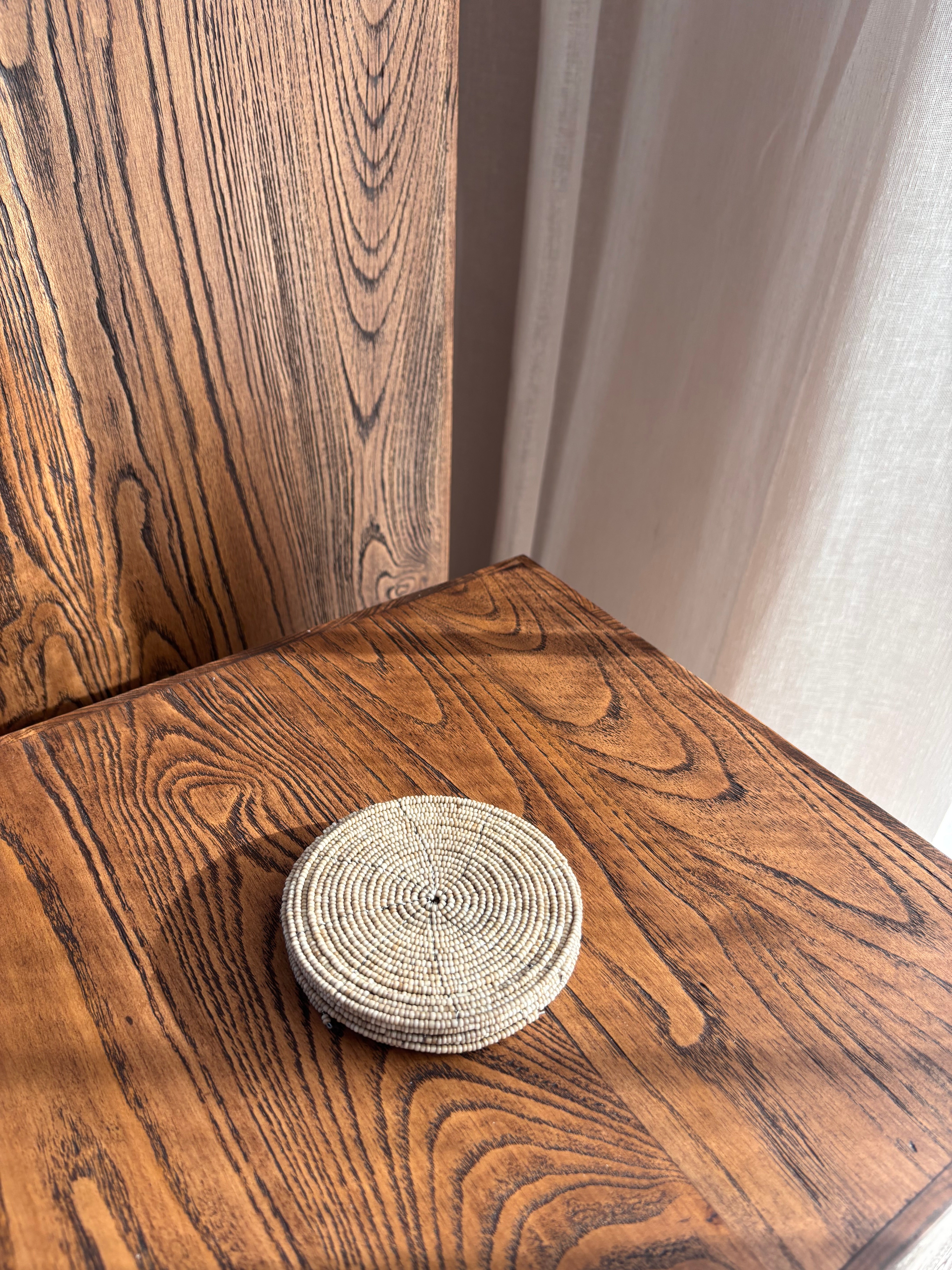 Beaded Coaster - Natural