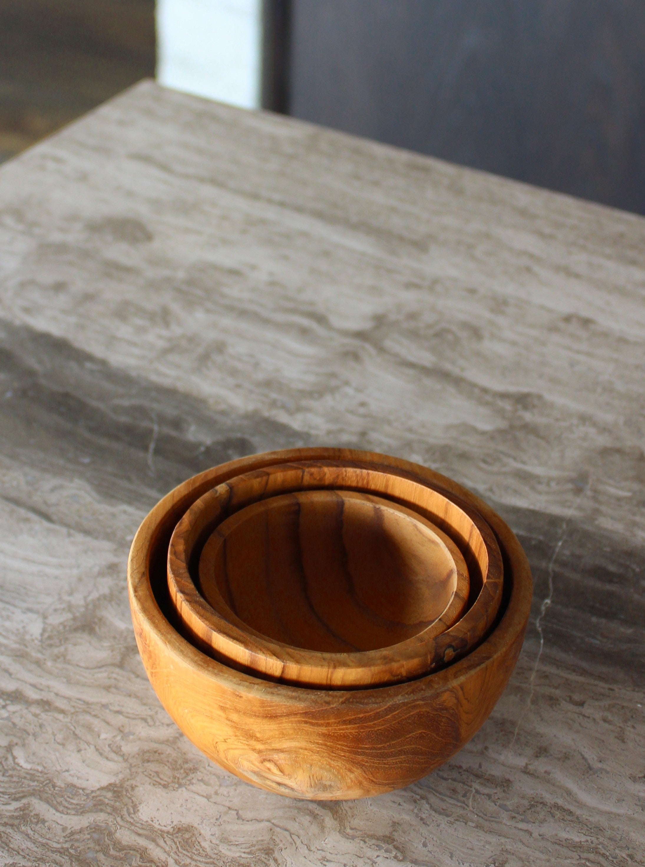 Handcrafted Teak Nesting Bowls