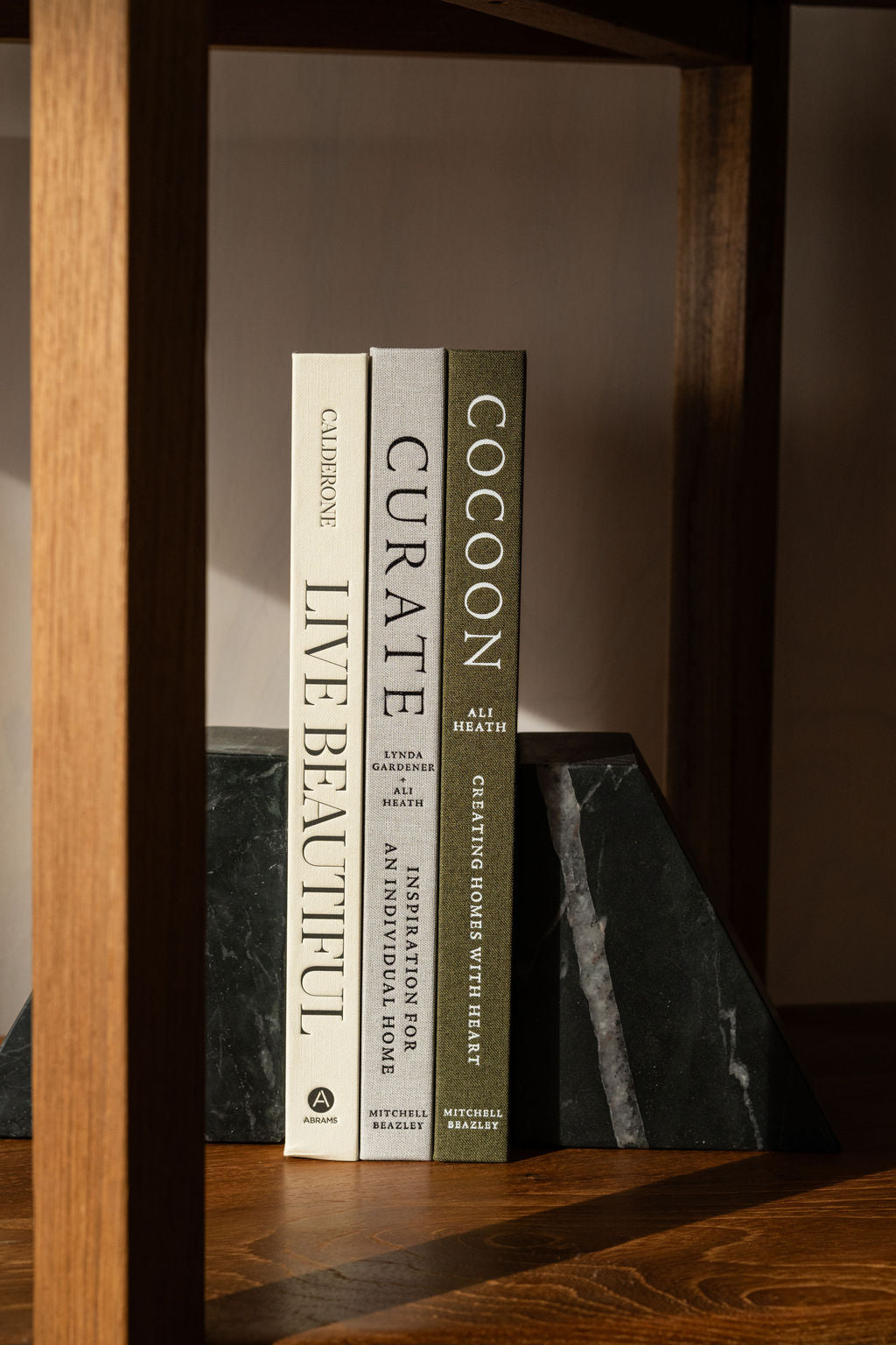Black Marble Bookends - pair