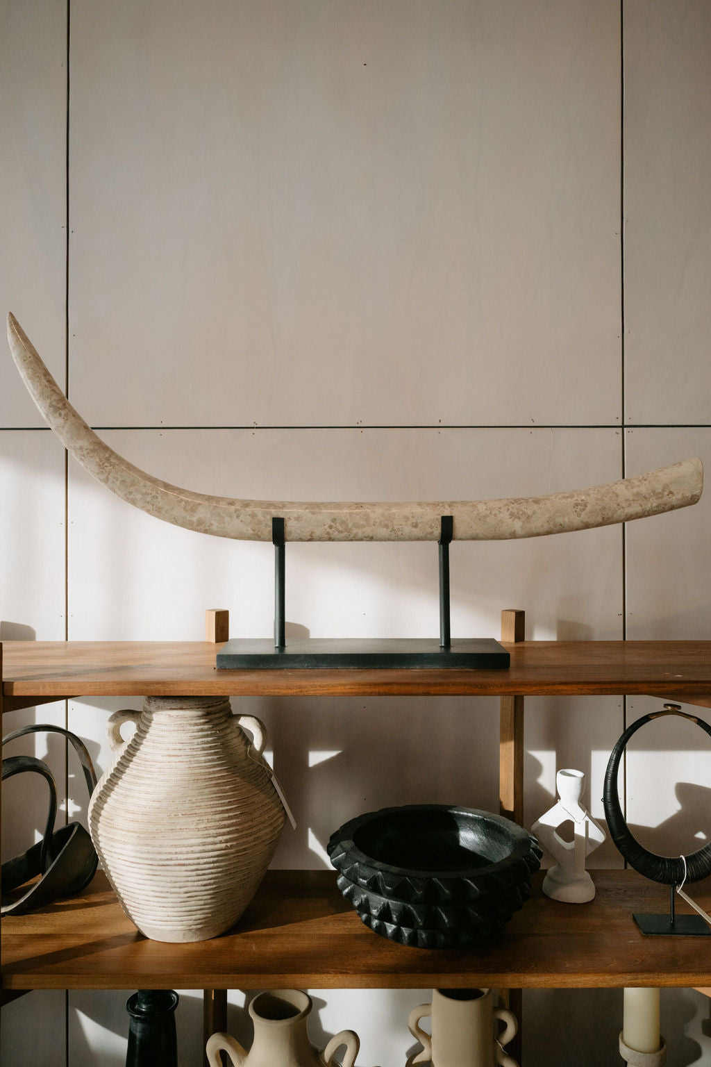 Large Marble Tusk Sculpture