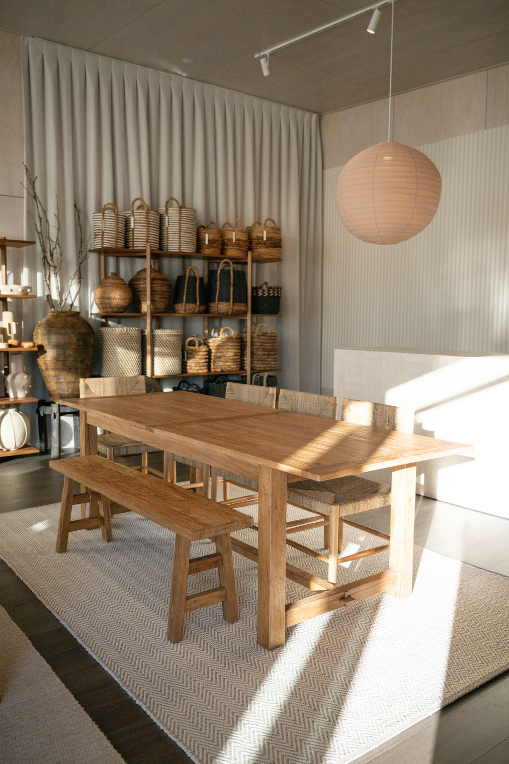 Round 80cm Lantern — Warm Beige