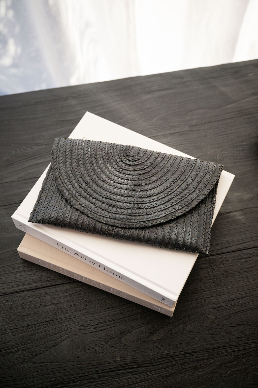 Palm Leaf Clutch — Black