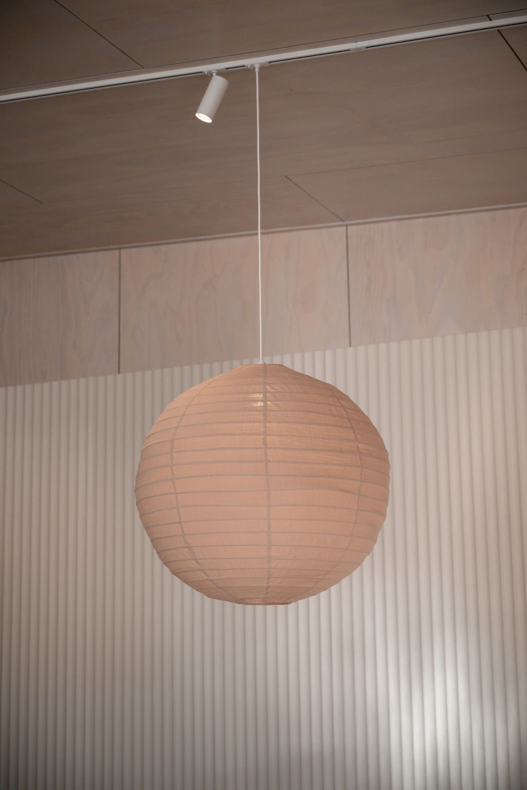 Round 80cm Lantern — Warm Beige