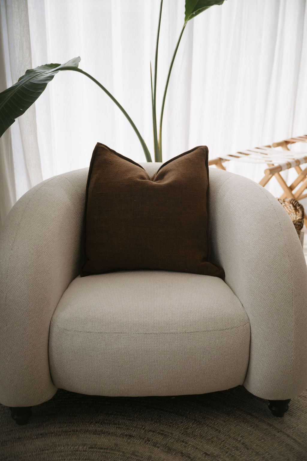 Flaxmill Linen Cushion in Pecan