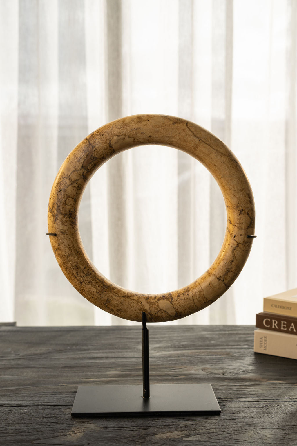 Tan Stone Eternity Bracelet On Stand - 3 Sizes