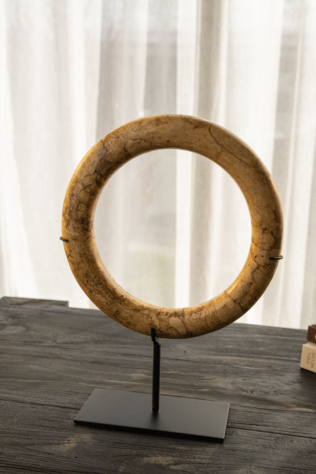 Tan Stone Eternity Bracelet On Stand - 3 Sizes