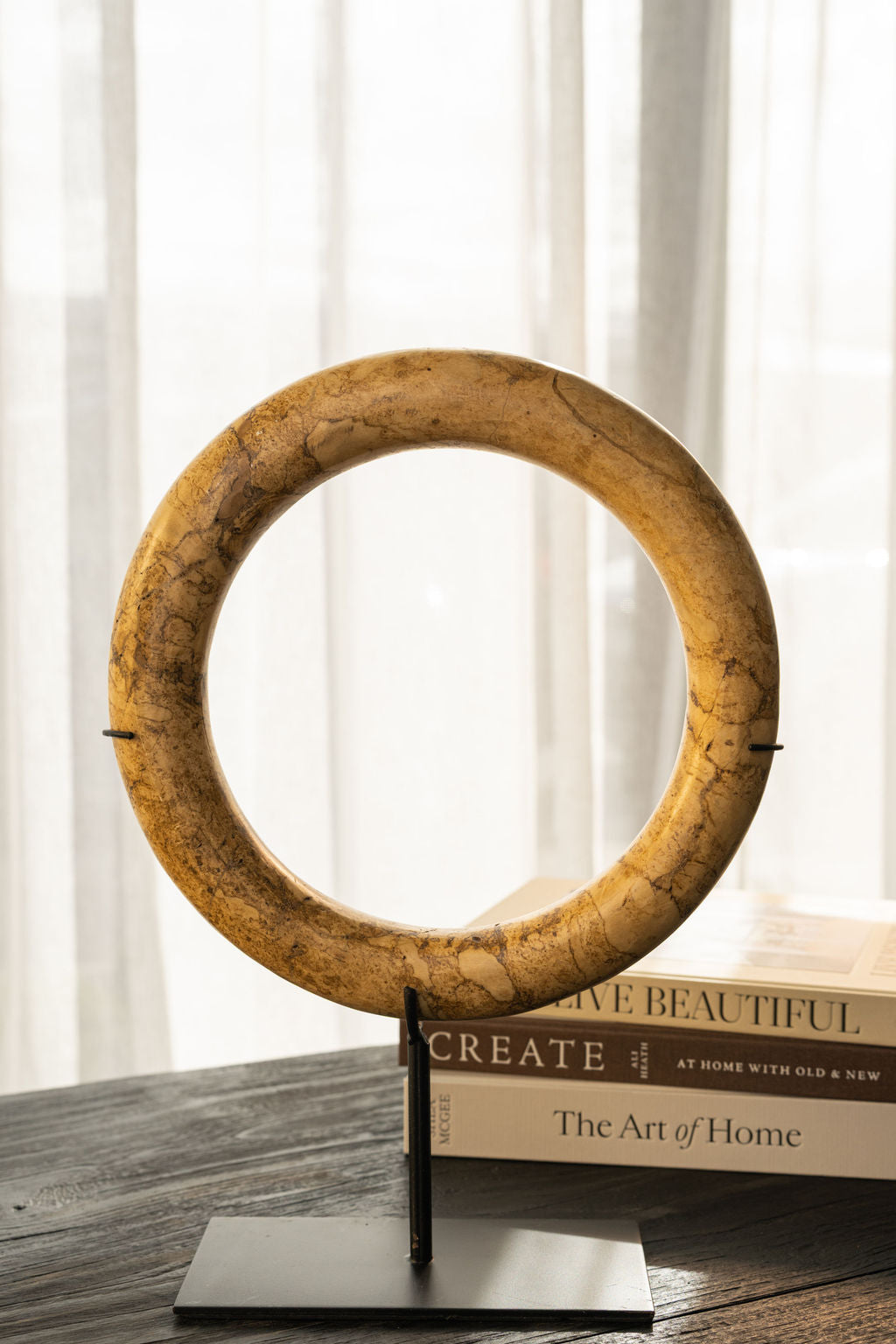 Tan Stone Eternity Bracelet On Stand - 3 Sizes