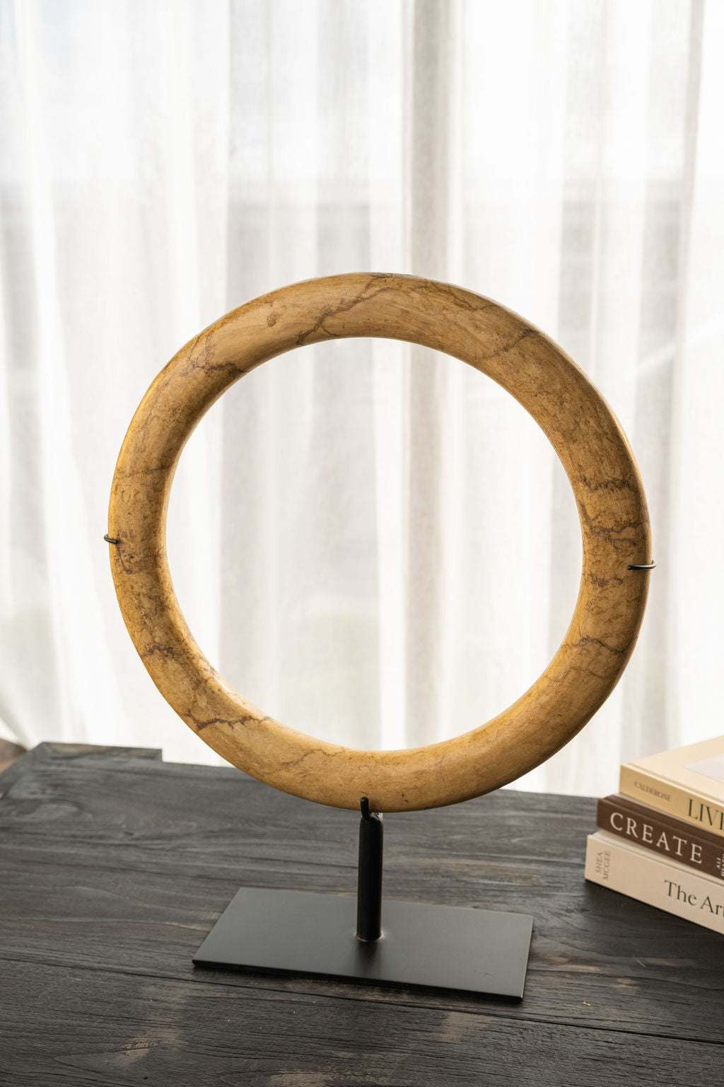 Tan Stone Eternity Bracelet On Stand - 3 Sizes