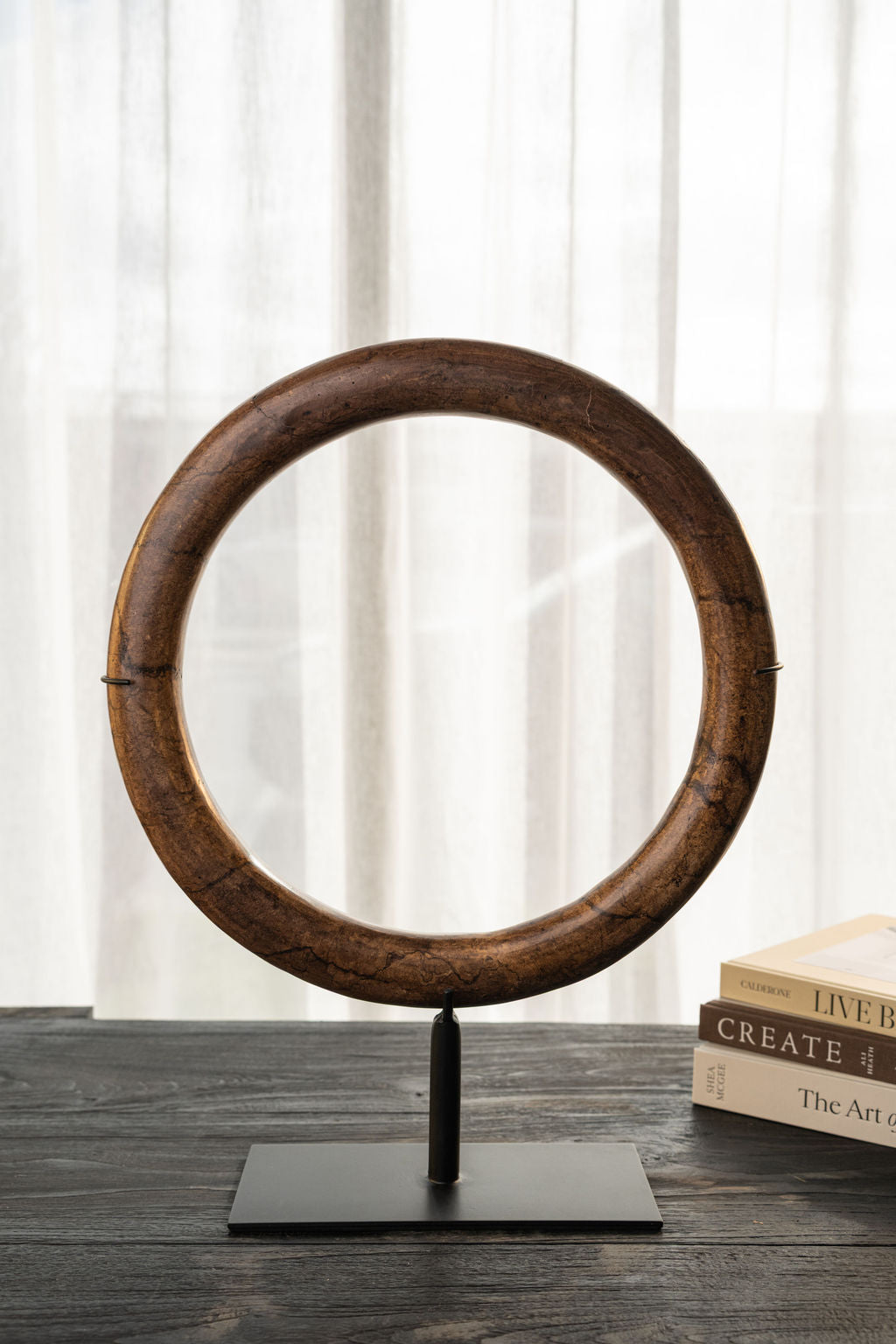 Deep Brown Marble Eternity Bracelet On Stand - 3 Sizes