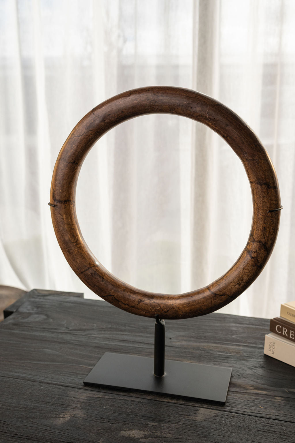 Deep Brown Marble Eternity Bracelet On Stand - 3 Sizes