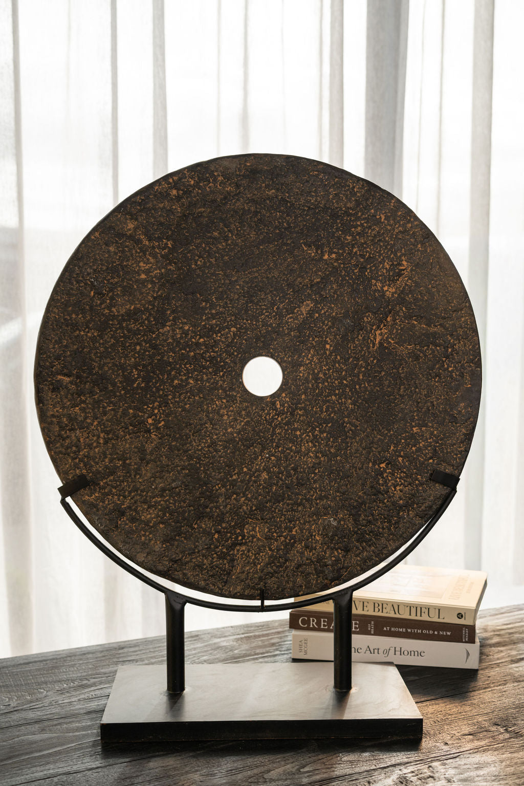 Dark Nordic Style Eternity Stone On Stand DIA: 60cm