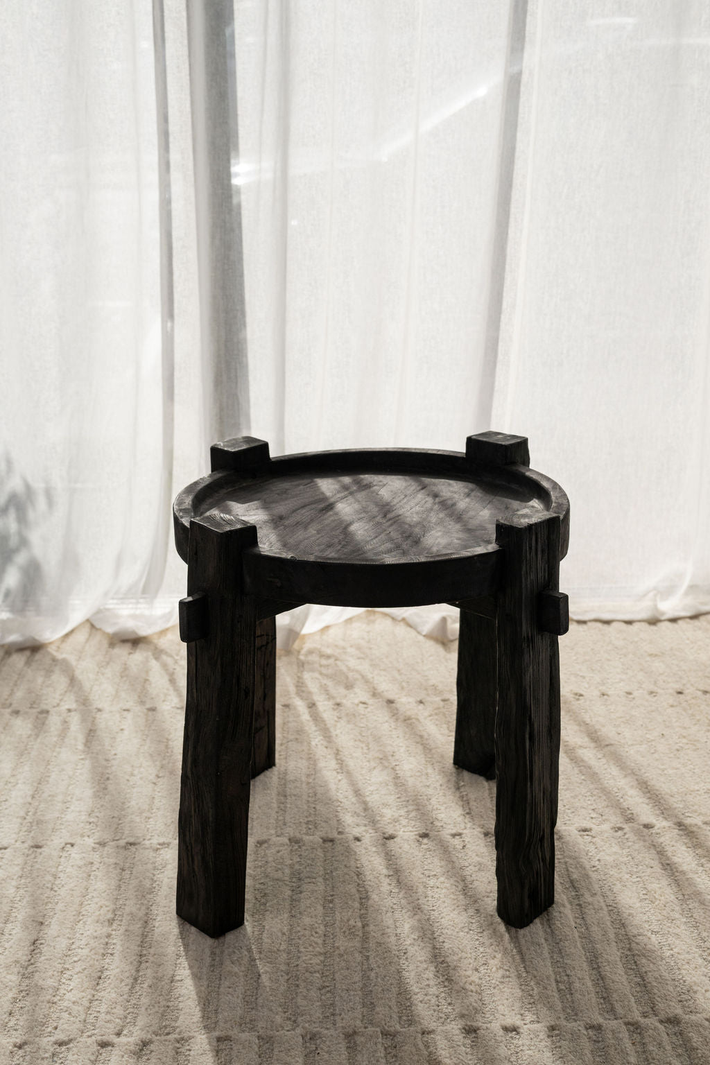 Rumi Reclaimed Teak Side Table - Black