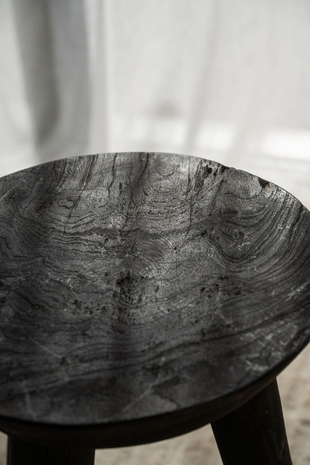 Black Teak Stool