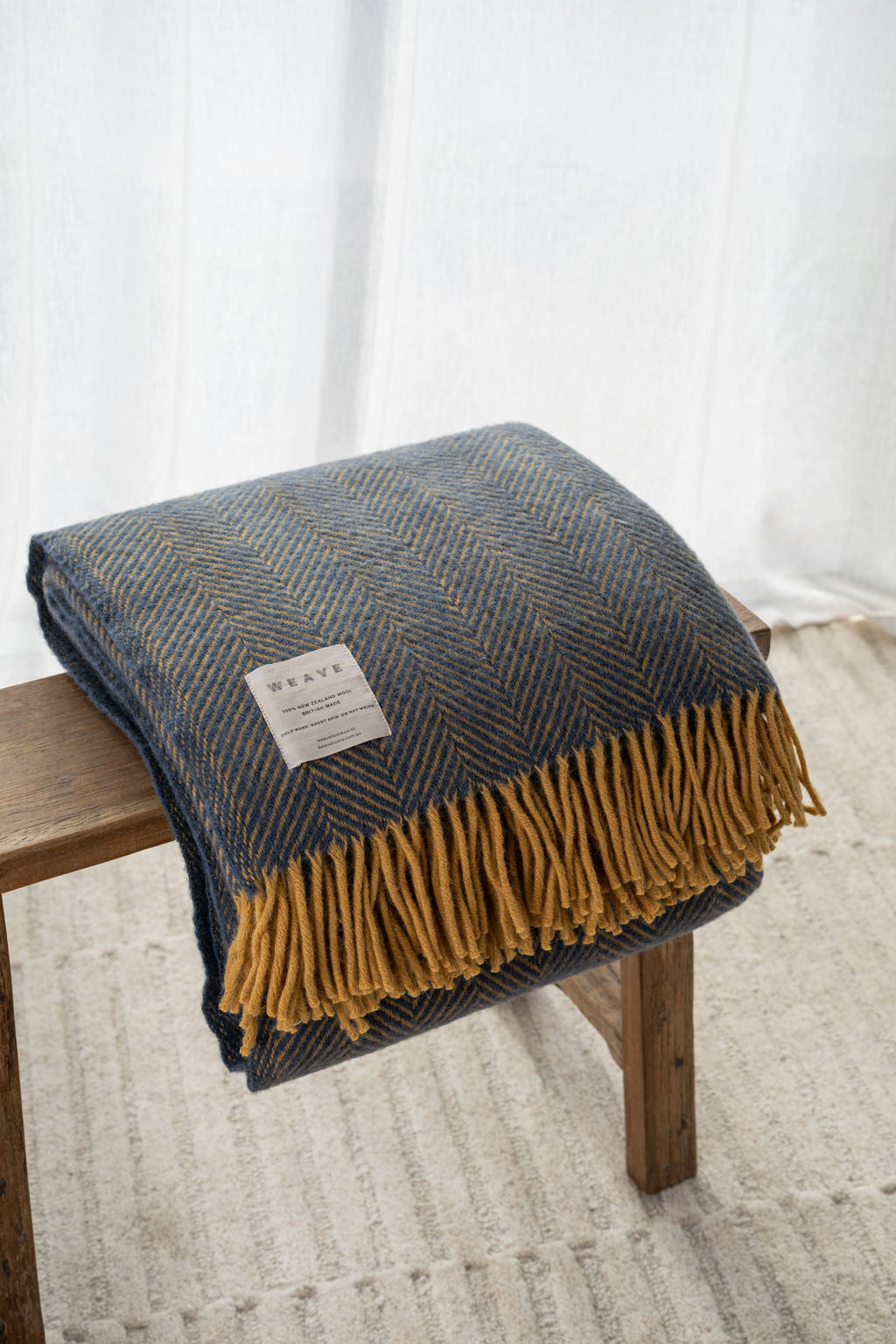 Weave Lerwick Throw in Navy