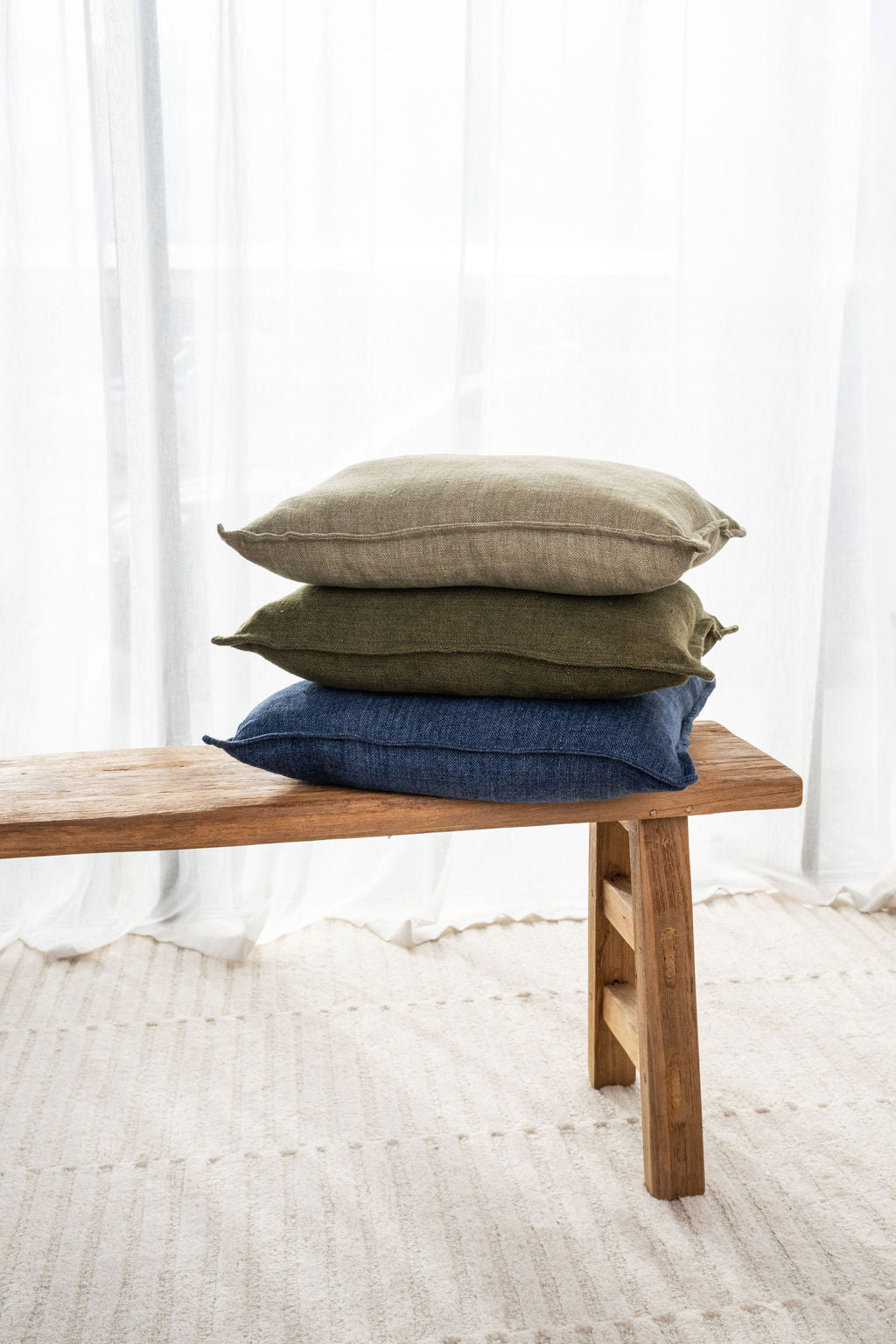 Flaxmill Linen Cushion in Kelp