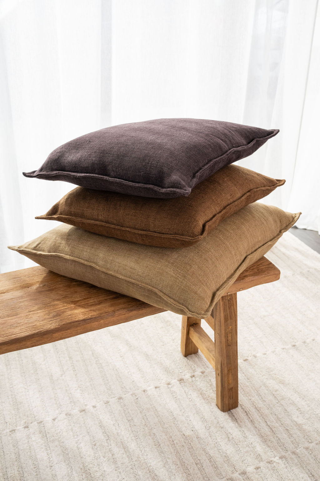 Flaxmill Linen Cushion in Mahogany