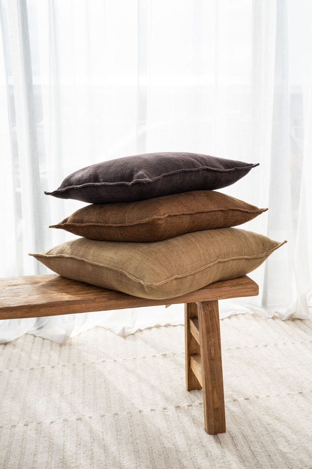 Flaxmill Linen Cushion in Mahogany