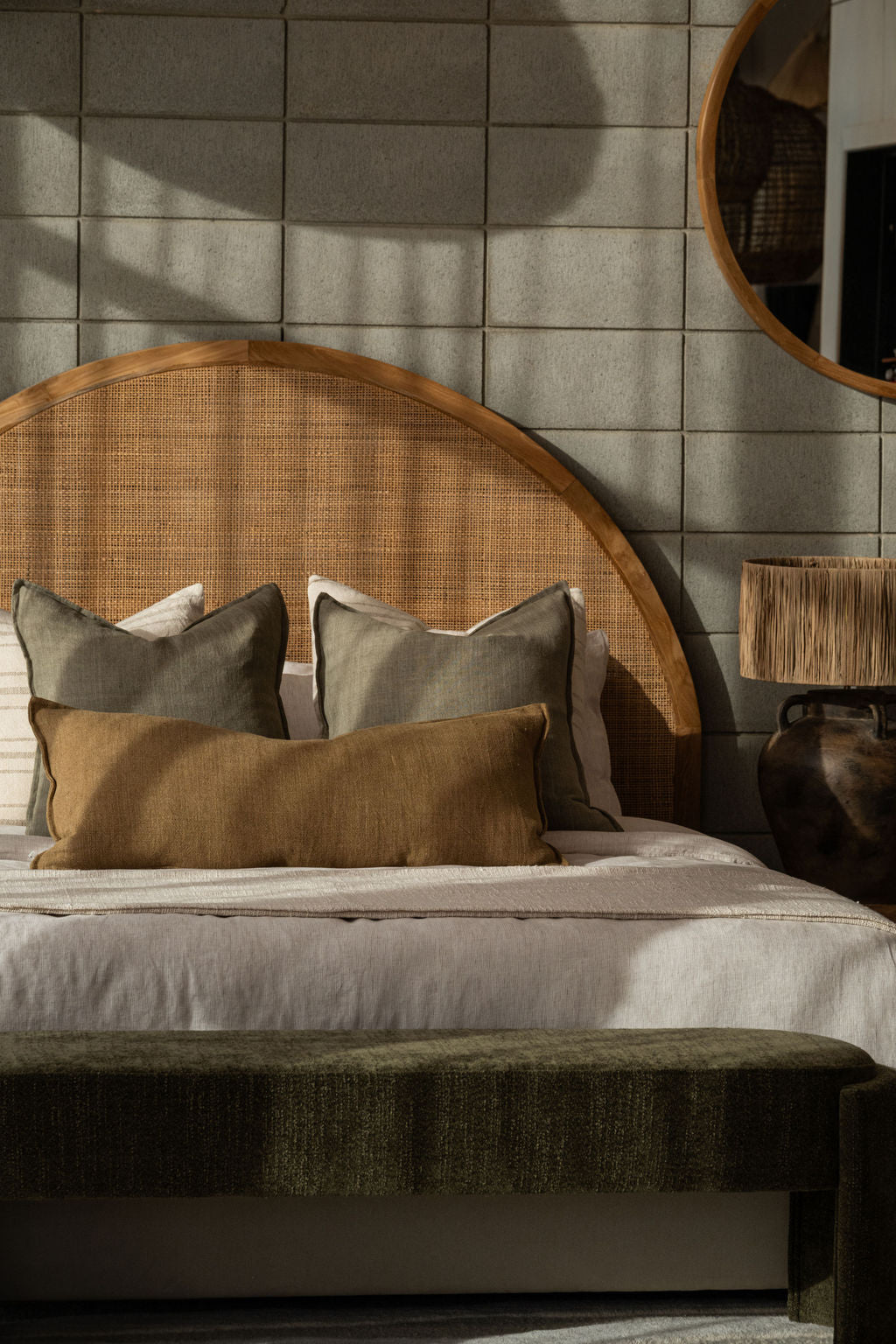 Flaxmill Lodge Long Cushion in Fenugreek
