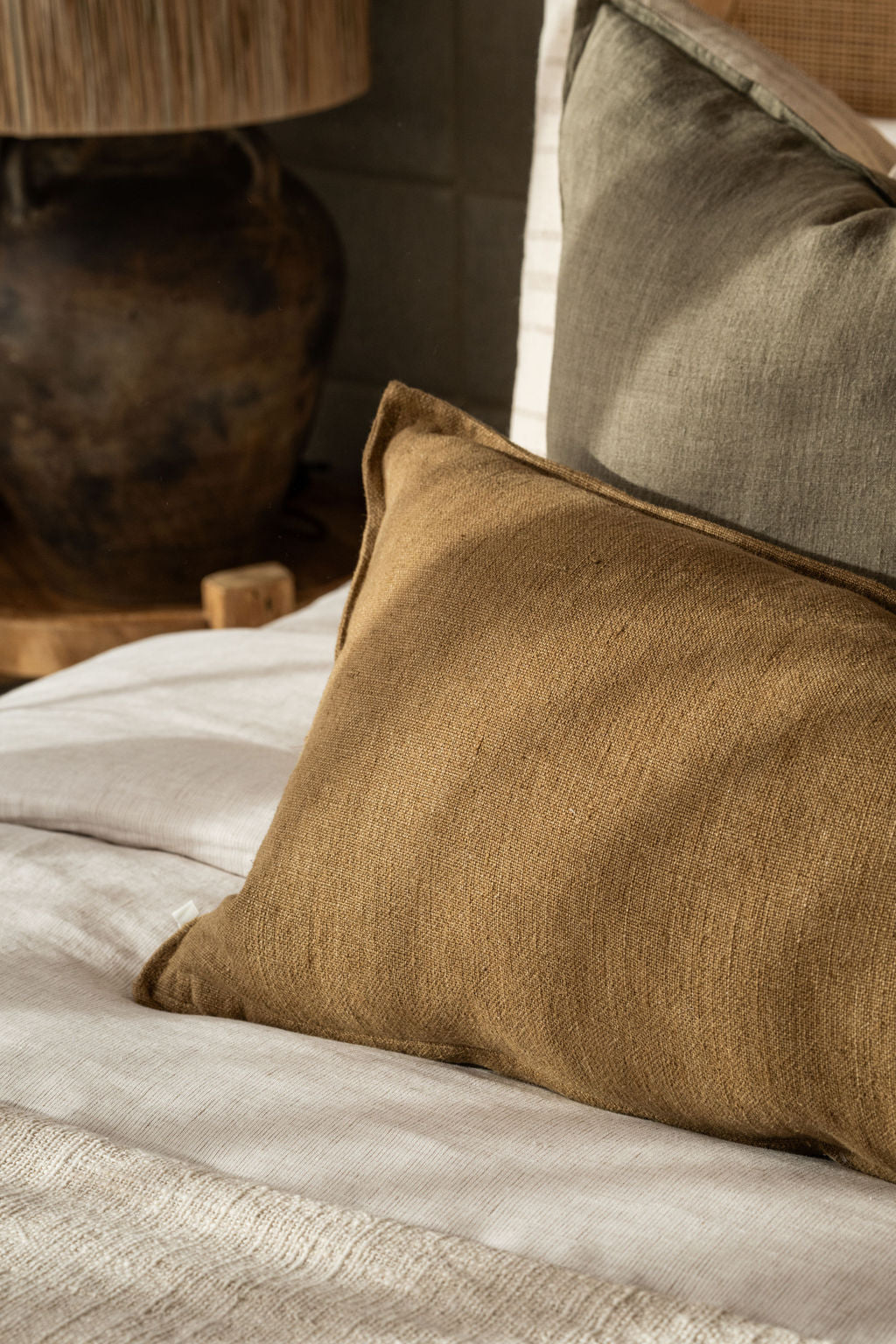 Flaxmill Lodge Long Cushion in Fenugreek