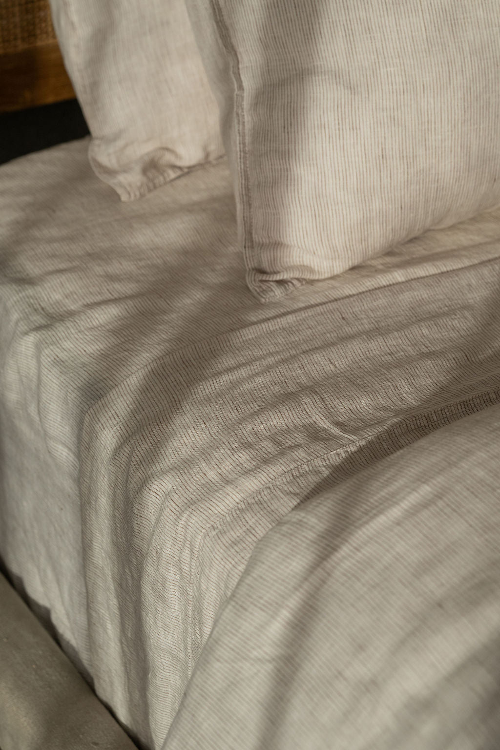 Weave Sova Linen Quilt Cover in Savanna Pinstripe