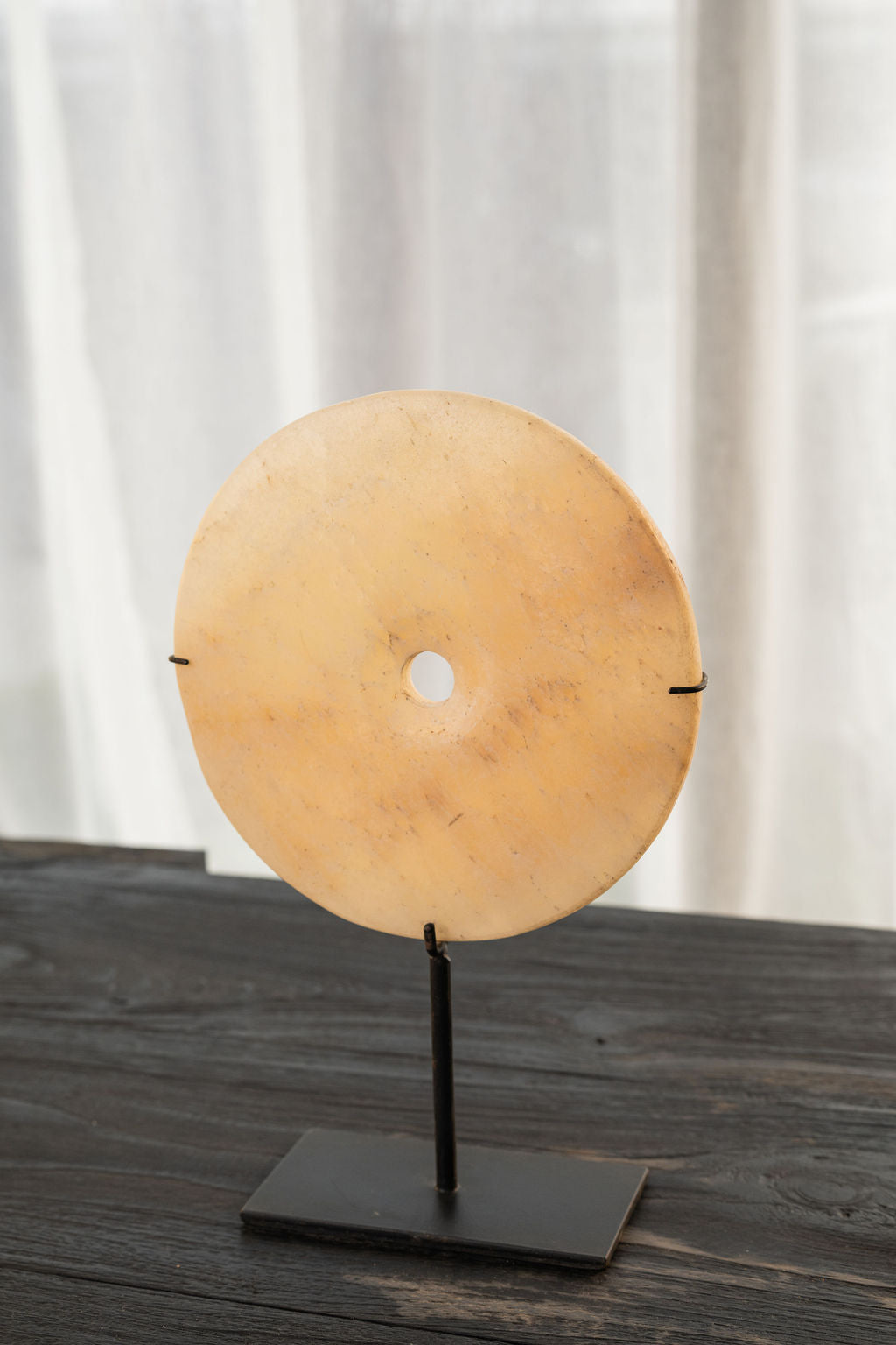 White Jade Eternity Stone On Stand - DIA: 20cm