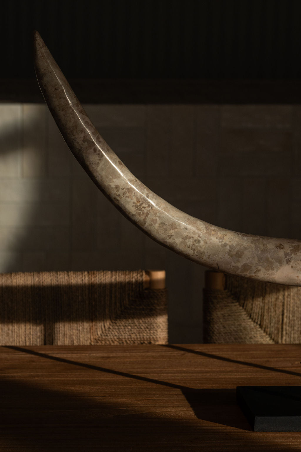 Large Marble Tusk Sculpture