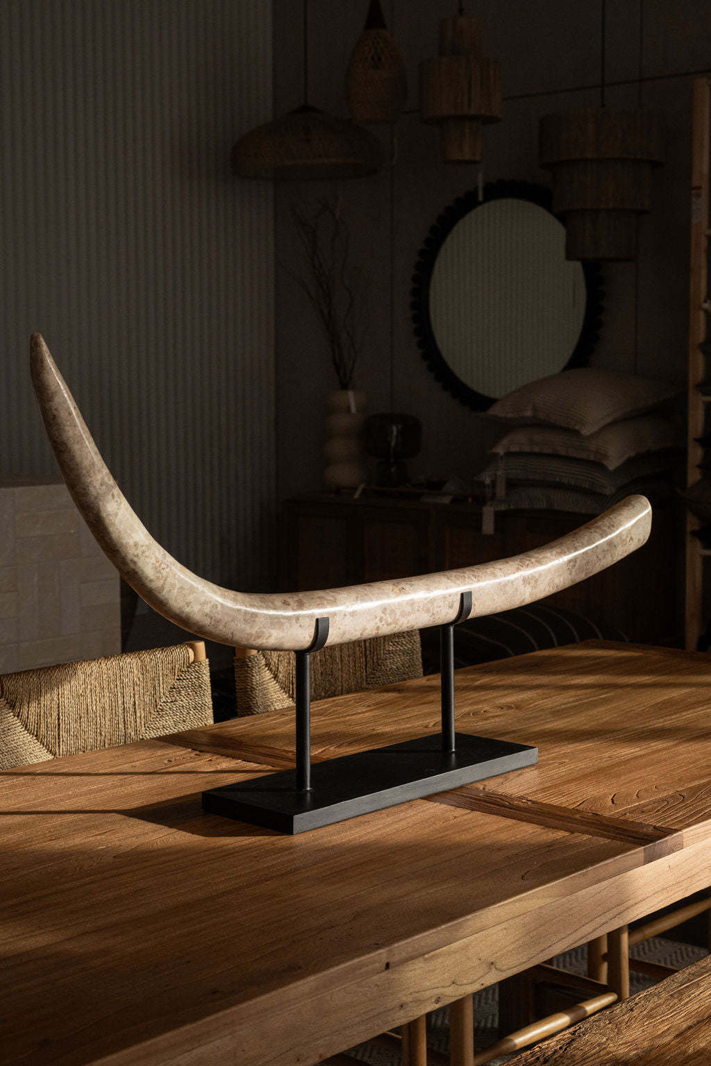 Large Marble Tusk Sculpture
