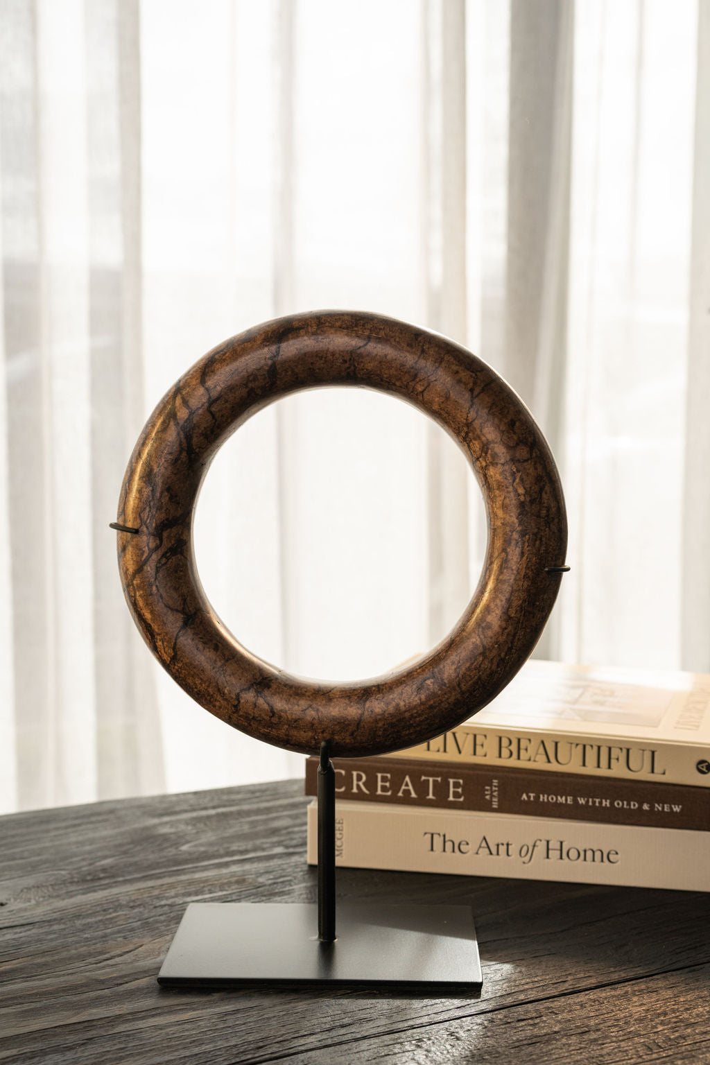 Deep Brown Marble Eternity Bracelet On Stand - 3 Sizes