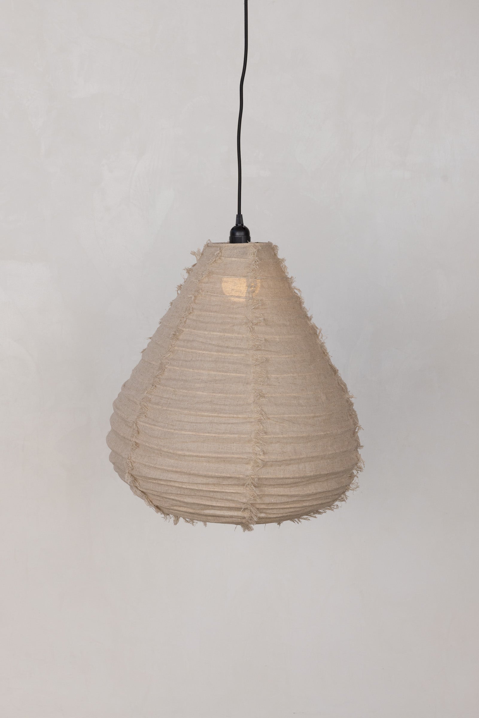 Tear Drop Lantern — Natural Linen Fringe