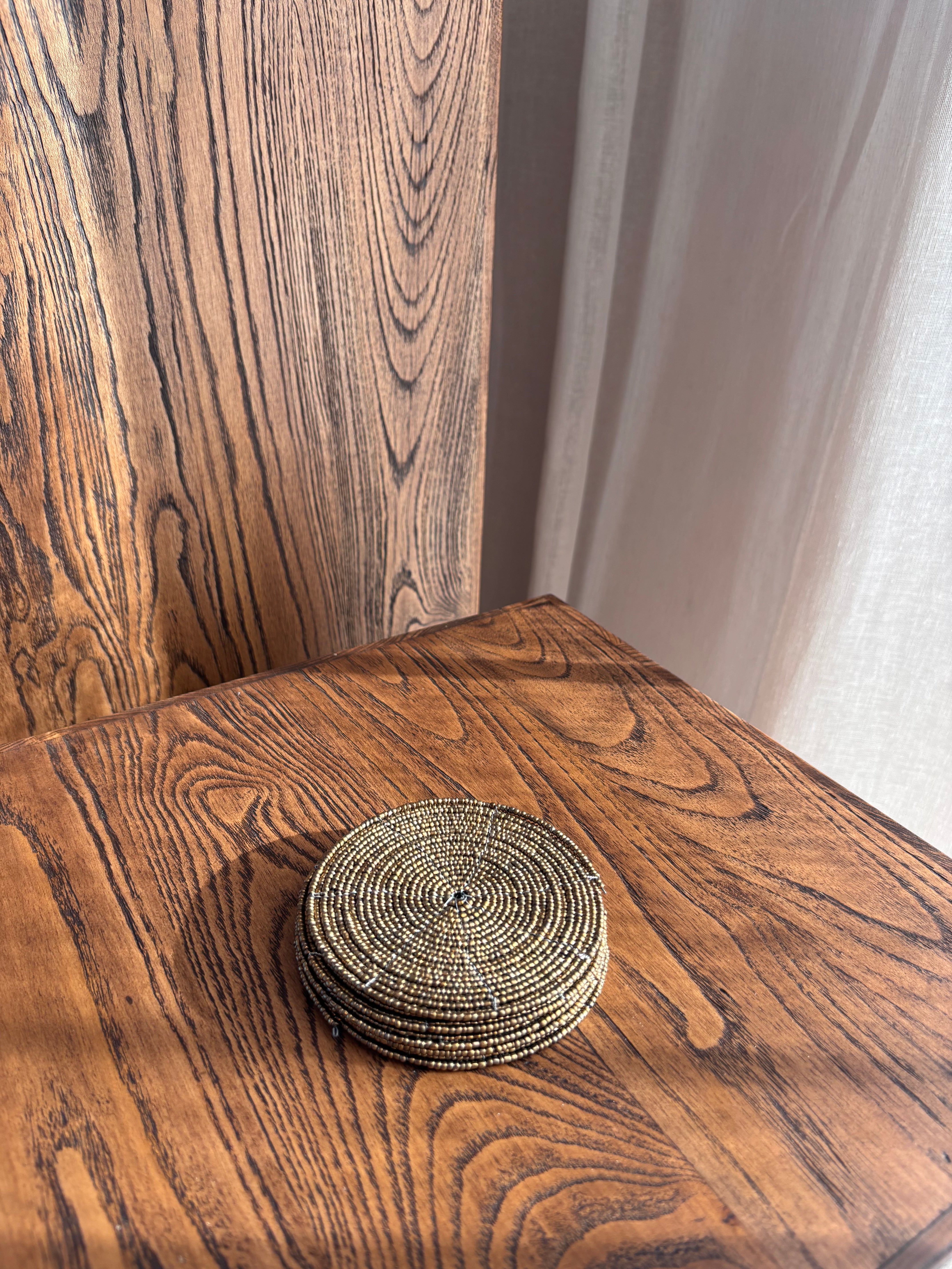Beaded Coaster - Gold