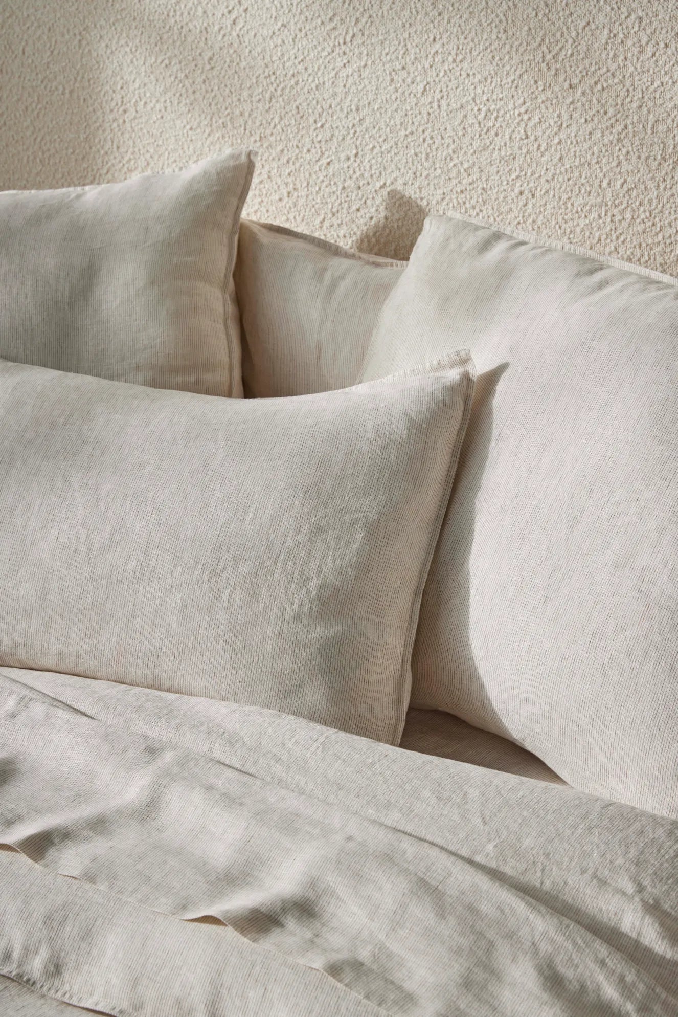 Weave Sova Linen Standard Size Pillowcase Pair in Savanna Pinstripe