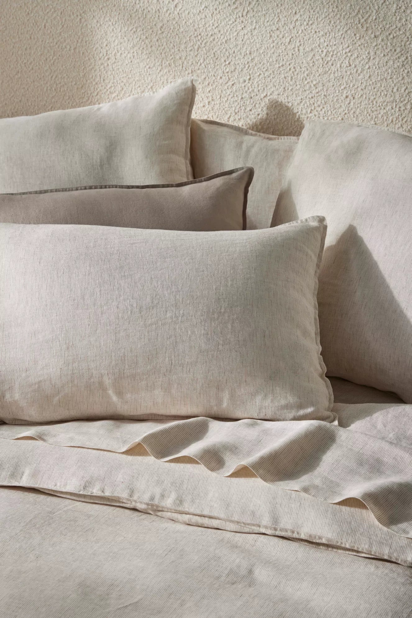 Weave Sova Linen Standard Size Pillowcase Pair in Savanna Pinstripe