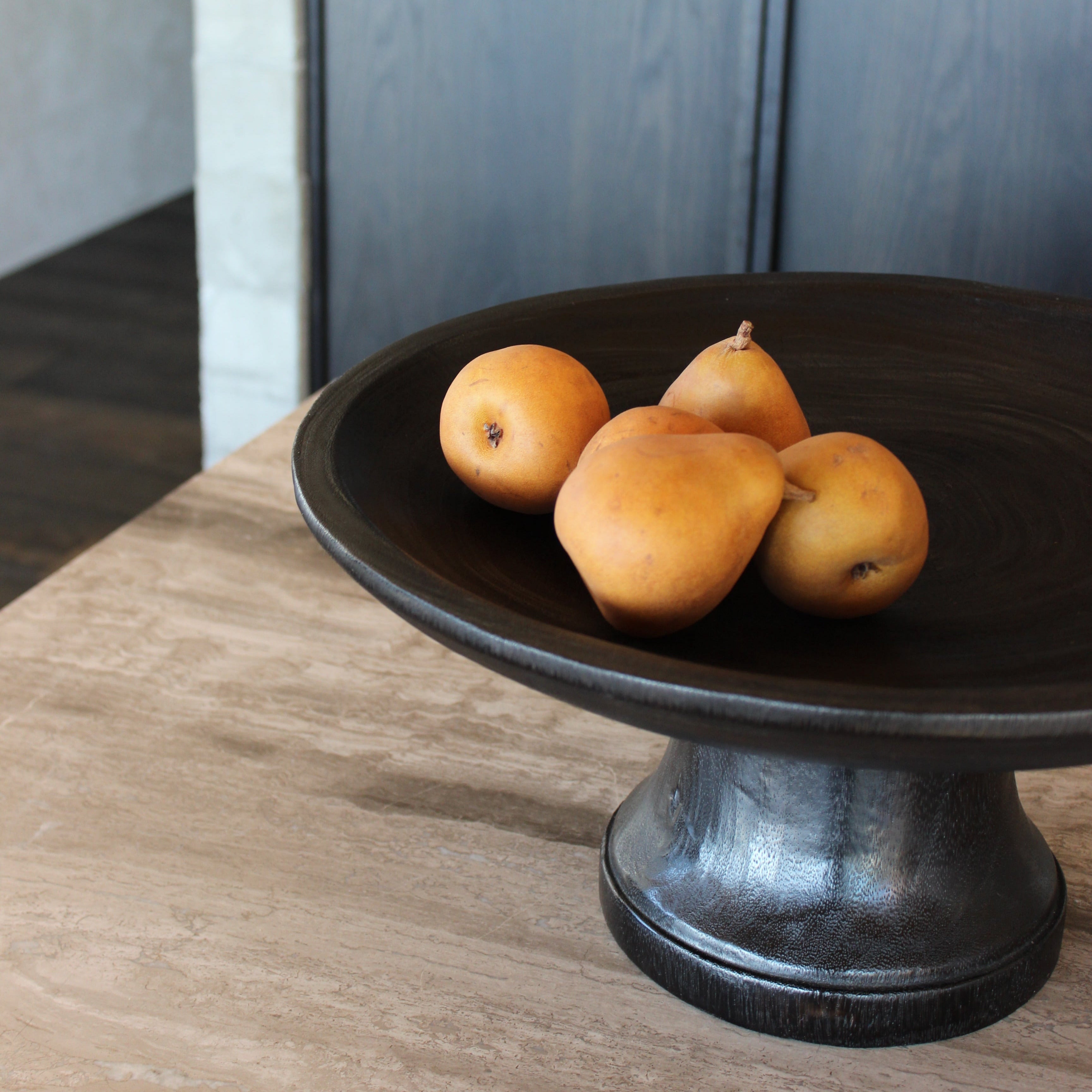 Dulang Pedestal Bowl Black Extra Large