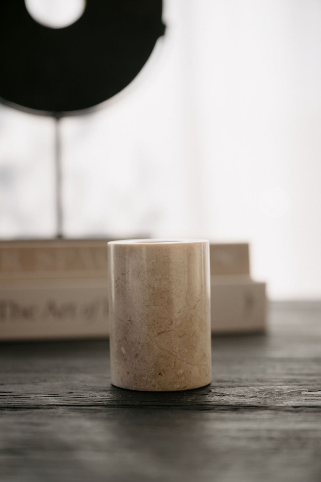 Alina Candle Holder — Cream Marble