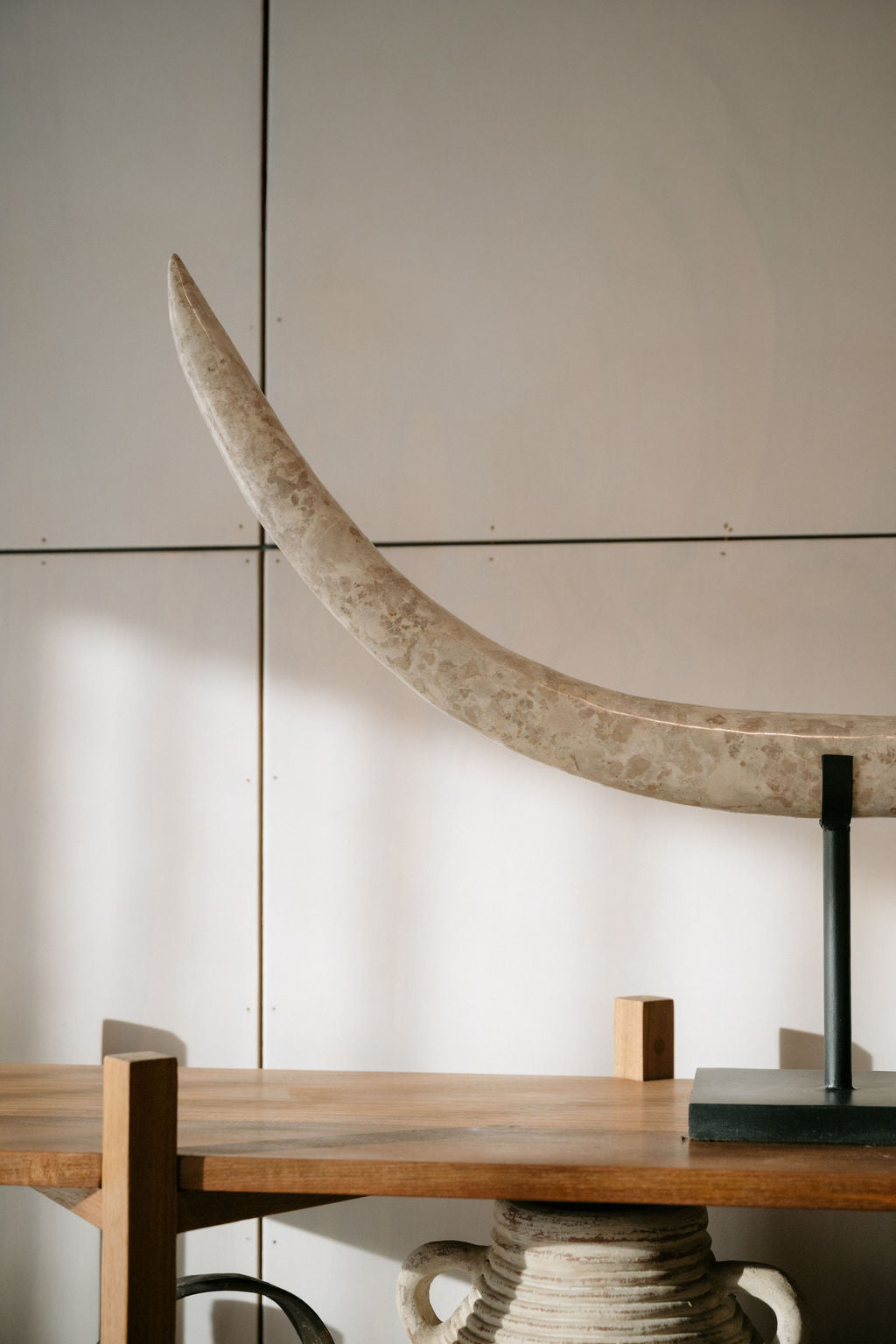 Large Marble Tusk Sculpture