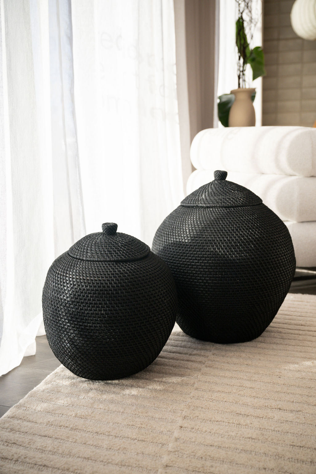 Gaia Basket — Set of 2 in Black