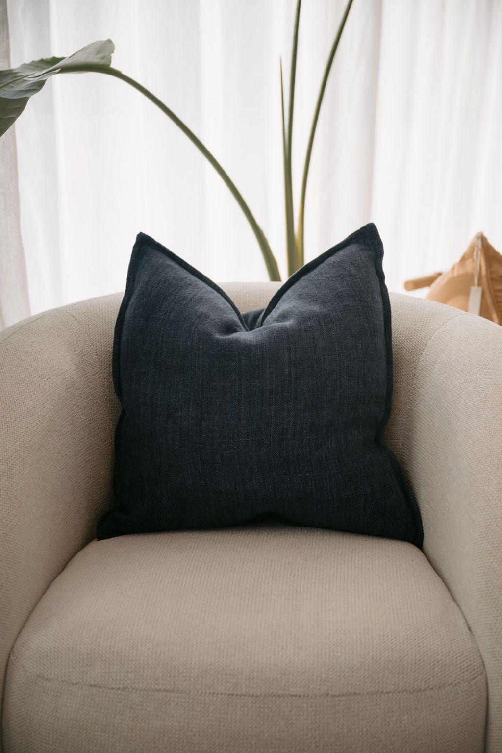 Flaxmill Linen Cushion in Ink