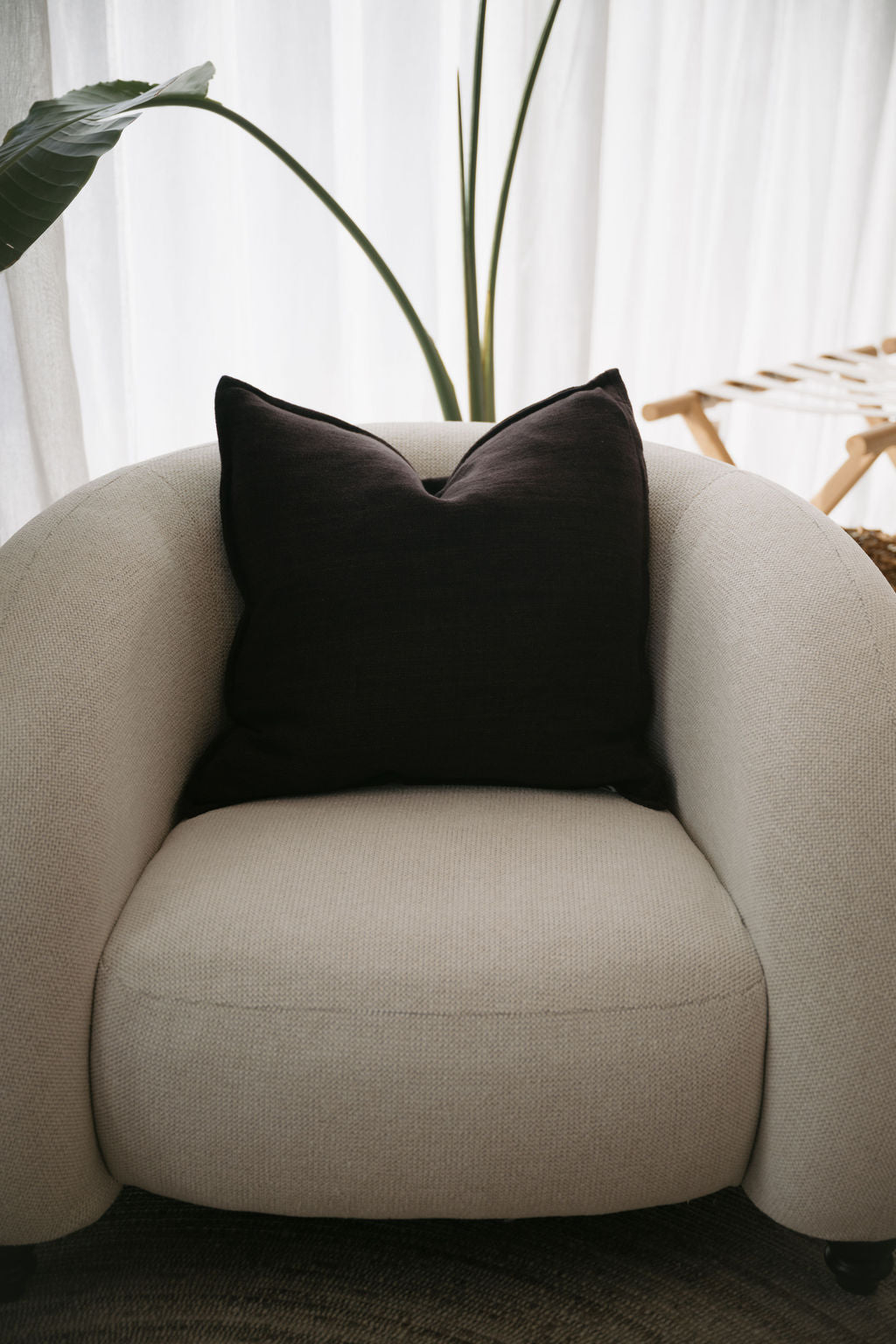 Flaxmill Linen Cushion in Mahogany