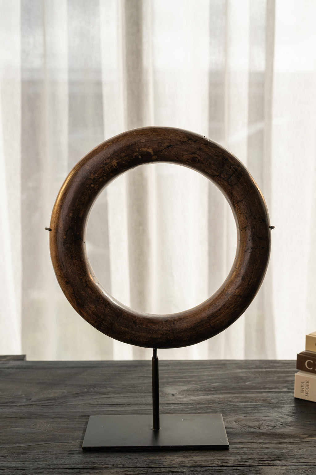 Deep Brown Marble Eternity Bracelet On Stand - 3 Sizes