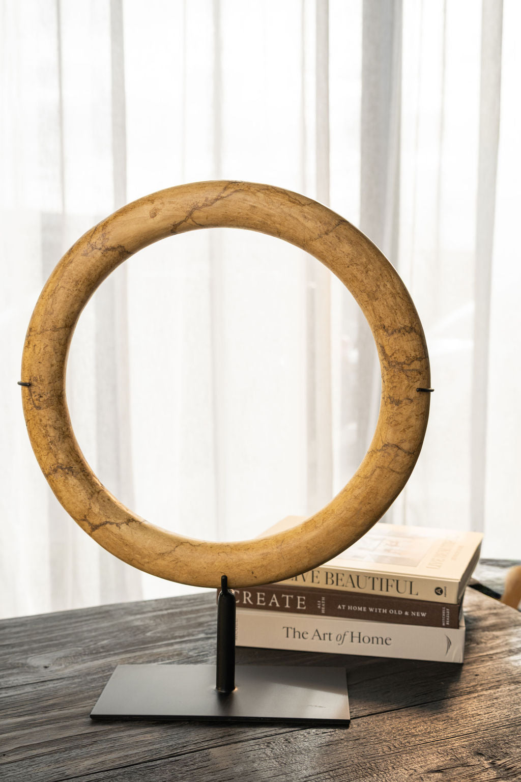 Tan Stone Eternity Bracelet On Stand - 3 Sizes