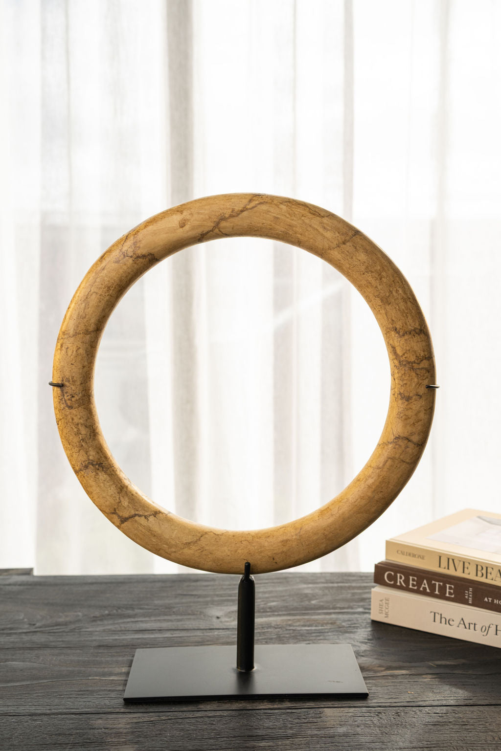 Tan Stone Eternity Bracelet On Stand - 3 Sizes