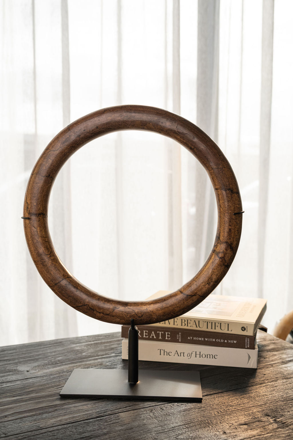 Deep Brown Marble Eternity Bracelet On Stand - 3 Sizes