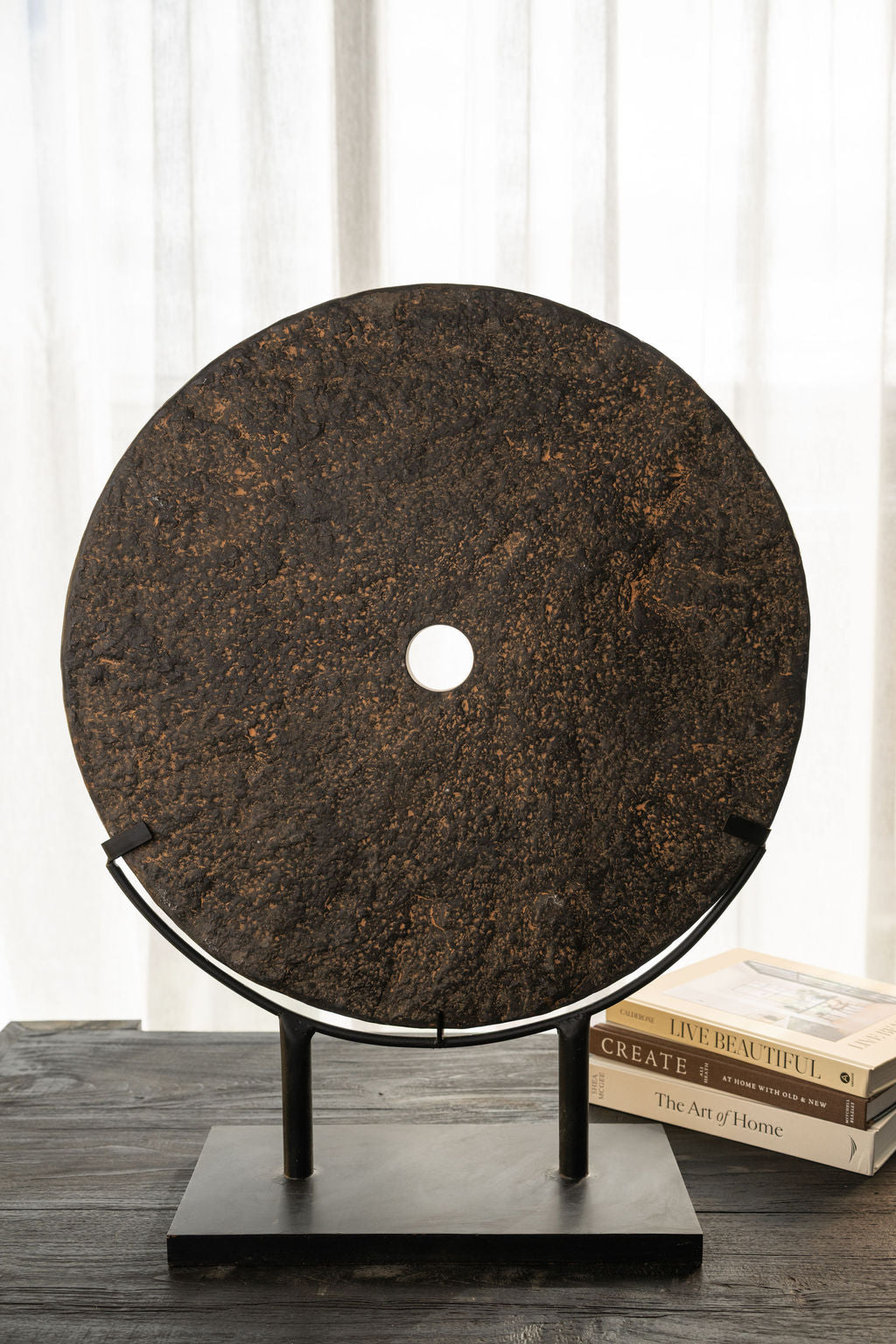 Dark Nordic Style Eternity Stone On Stand DIA: 60cm