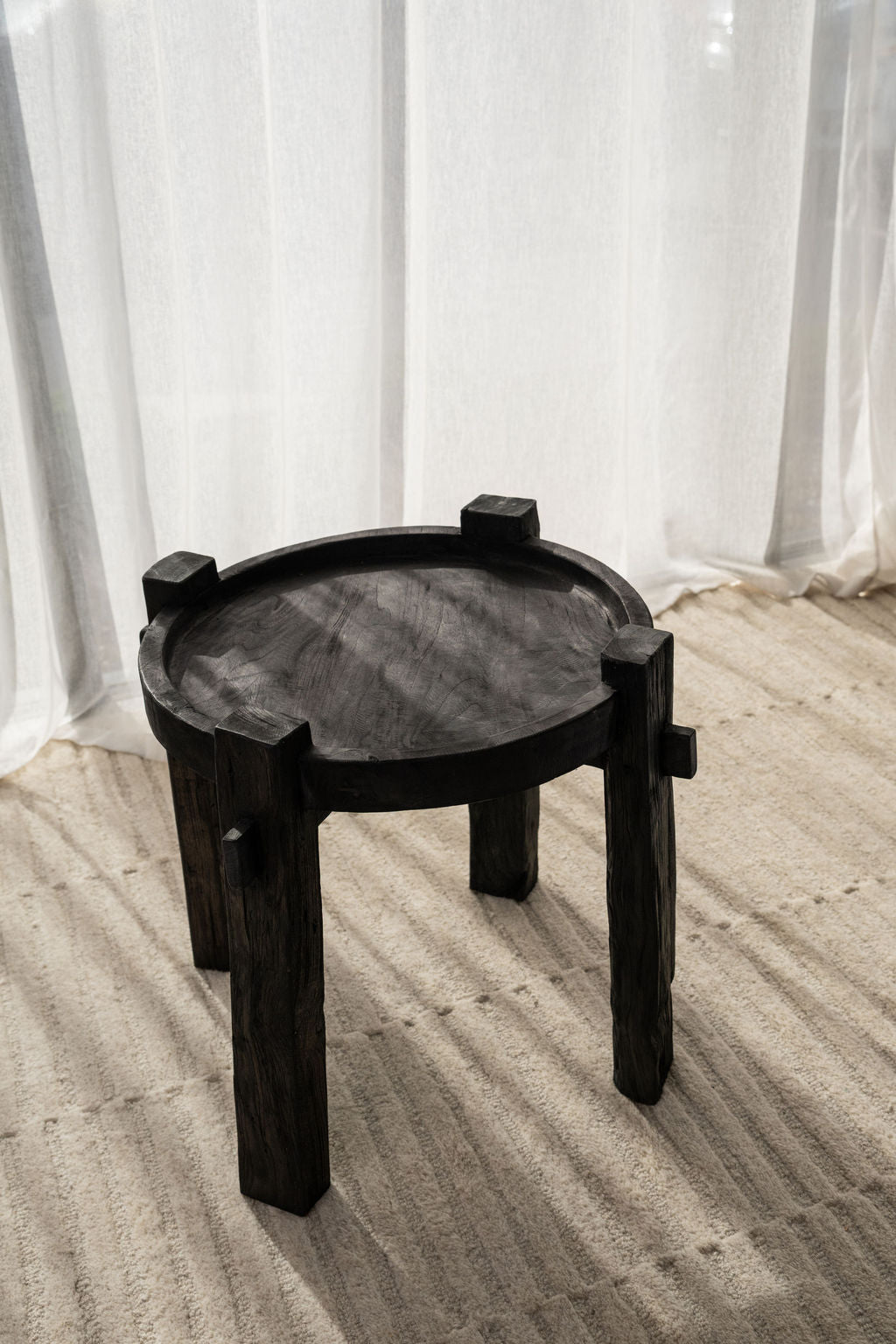 Rumi Reclaimed Teak Side Table - Black