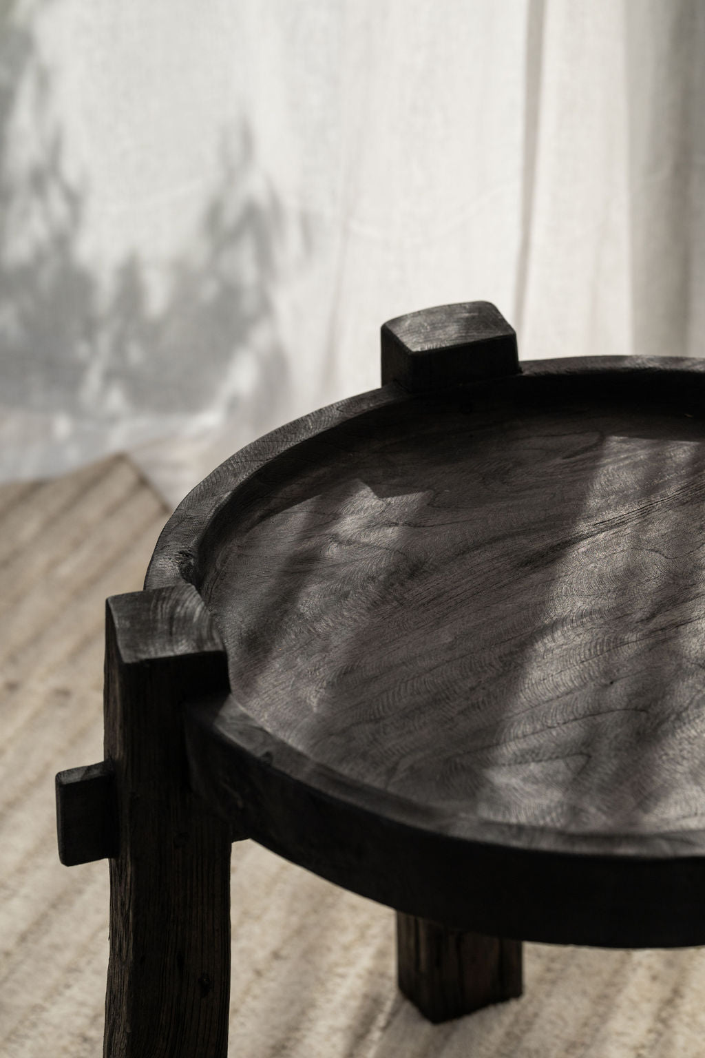Rumi Reclaimed Teak Side Table - Black