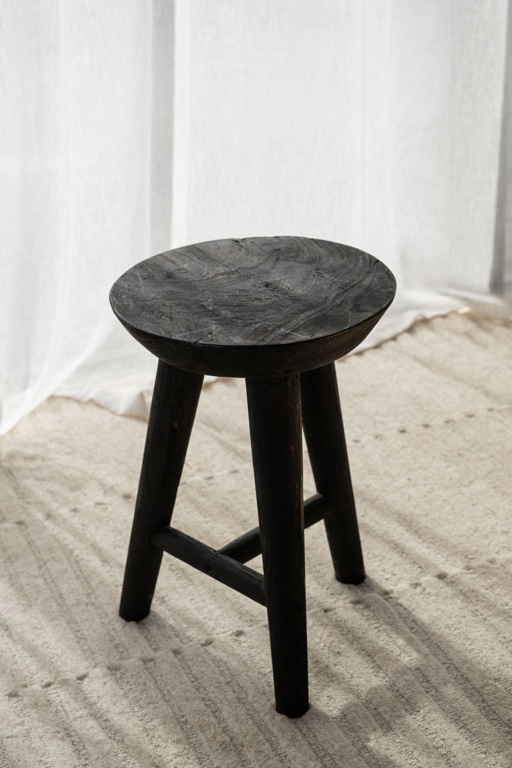 Black Teak Stool