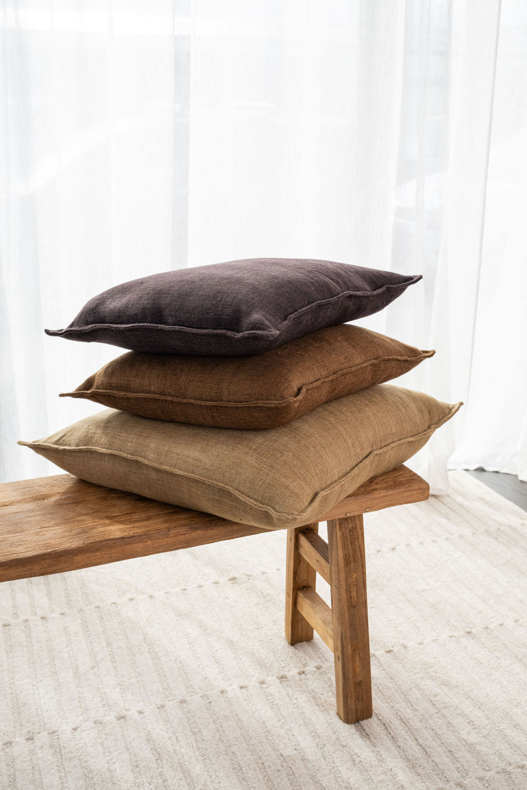 Flaxmill Linen Cushion in Pecan